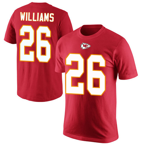 Men Kansas City Chiefs #26 Williams Damien Red Rush Pride Name and Number T-Shirt